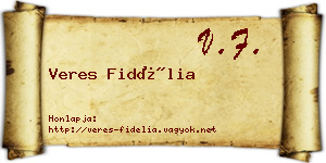 Veres Fidélia névjegykártya
