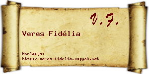 Veres Fidélia névjegykártya
